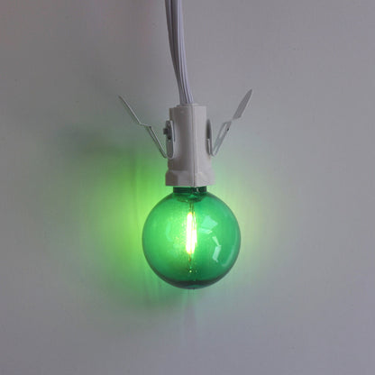 Green LED Filament G40 Globe Shatterproof Energy Saving Color Light Bulb, Dimmable, 1W,  E12 Candelabra Base (Single)