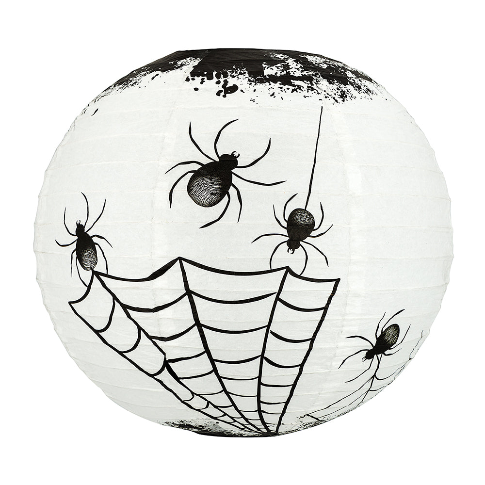 14" Halloween Spiders Spooky Bug Webs Paper Lantern, Hanging Decoration - PaperLanternStore.com - Paper Lanterns, Decor, Party Lights & More