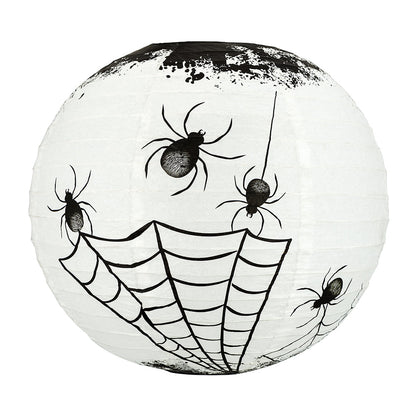 14" Halloween Spiders Spooky Bug Webs Paper Lantern, Hanging Decoration - PaperLanternStore.com - Paper Lanterns, Decor, Party Lights & More