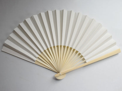 9" Beige / Ivory Paper Hand Fans for Weddings, Premium Paper Stock (10 Pack)