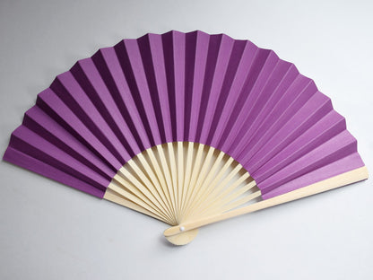 9" Violet Paper Hand Fans for Weddings, Premium Paper Stock (10 Pack)