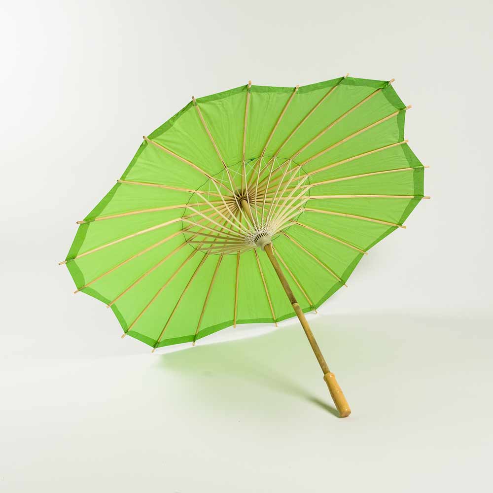 32" Grass Greenery Paper Parasol Umbrella, Scallop Blossom Shaped - PaperLanternStore.com - Paper Lanterns, Decor, Party Lights & More