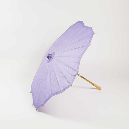 32" Lavender Paper Parasol Umbrella, Scallop Blossom Shaped - PaperLanternStore.com - Paper Lanterns, Decor, Party Lights & More