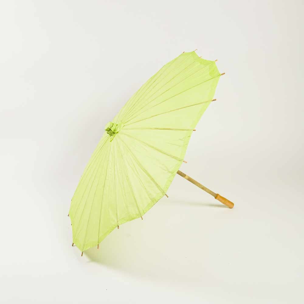 32" Light Lime Paper Parasol Umbrella, Scallop Blossom Shaped - PaperLanternStore.com - Paper Lanterns, Decor, Party Lights & More