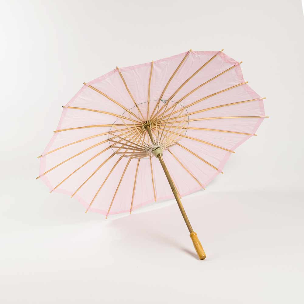 32" Pink Paper Parasol Umbrella, Scallop Blossom Shaped - PaperLanternStore.com - Paper Lanterns, Decor, Party Lights & More