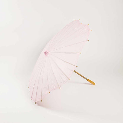 32" Pink Paper Parasol Umbrella, Scallop Blossom Shaped - PaperLanternStore.com - Paper Lanterns, Decor, Party Lights & More