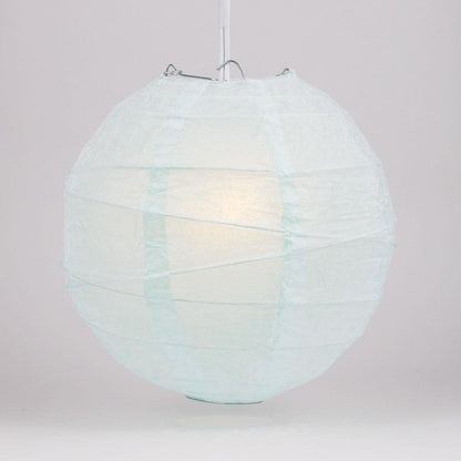 5-PACK 16" Arctic Spa Blue Round Paper Lantern, Irregular Ribbed, Chinese Hanging Wedding & Party Decoration