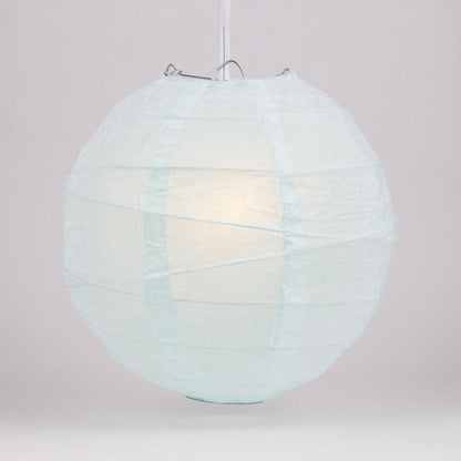 12" Arctic Spa Blue Round Paper Lantern, Irregular Ribbed, Chinese Hanging Wedding & Party Decoration - PaperLanternStore.com - Paper Lanterns, Decor, Party Lights & More