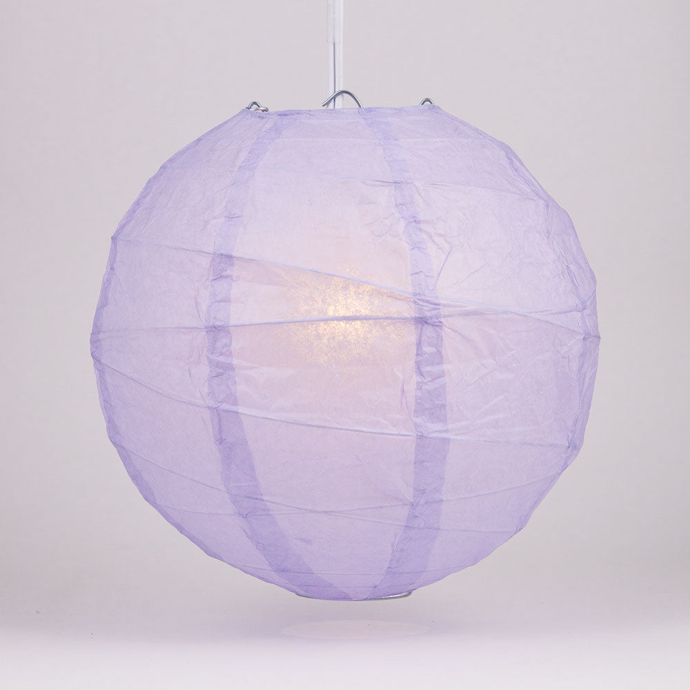24" Lavender Round Paper Lantern, Crisscross Ribbing, Chinese Hanging Wedding & Party Decoration - PaperLanternStore.com - Paper Lanterns, Decor, Party Lights & More
