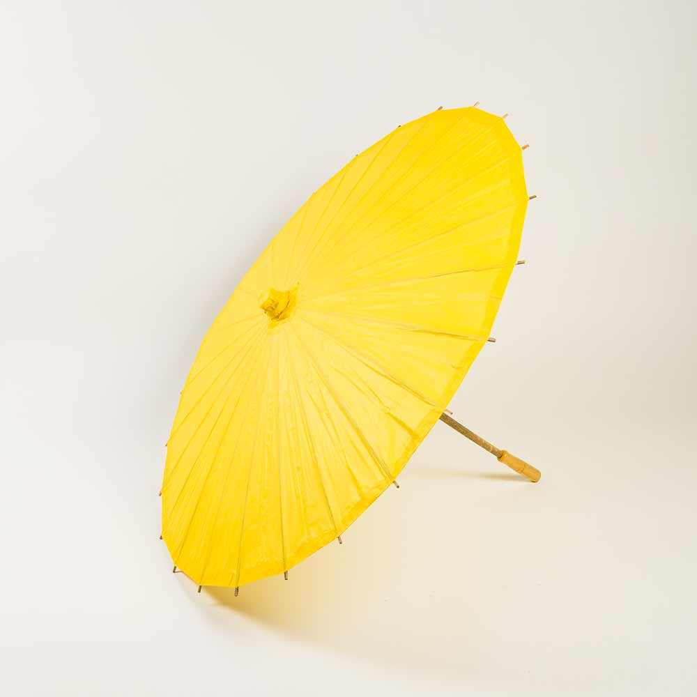 32" Yellow Paper Parasol Umbrella - PaperLanternStore.com - Paper Lanterns, Decor, Party Lights & More