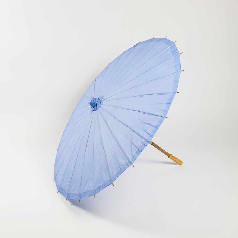 32" Serenity Blue Paper Parasol Umbrella for Weddings and Parties - PaperLanternStore.com - Paper Lanterns, Decor, Party Lights & More