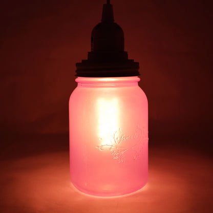 Fantado Frosted Lavender Mason Jar Pendant Light Kit, Wide Mouth, Clear Cord, 15FT - PaperLanternStore.com - Paper Lanterns, Decor, Party Lights & More