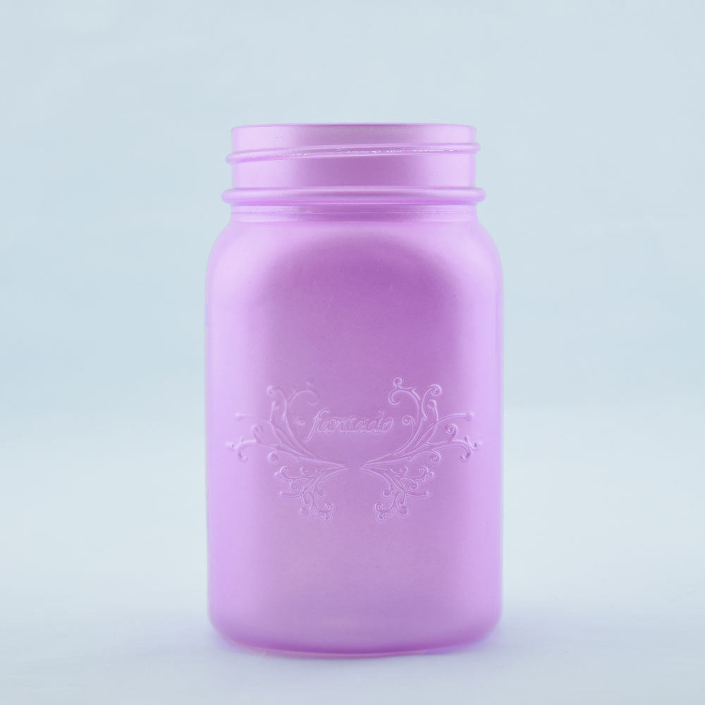 Fantado Frosted Lavender Mason Jar Pendant Light Kit, Wide Mouth, White Cord, 15FT - PaperLanternStore.com - Paper Lanterns, Decor, Party Lights & More