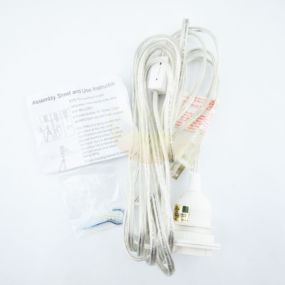 Fantado Frosted Lavender Mason Jar Pendant Light Kit, Wide Mouth, Clear Cord, 15FT - PaperLanternStore.com - Paper Lanterns, Decor, Party Lights & More