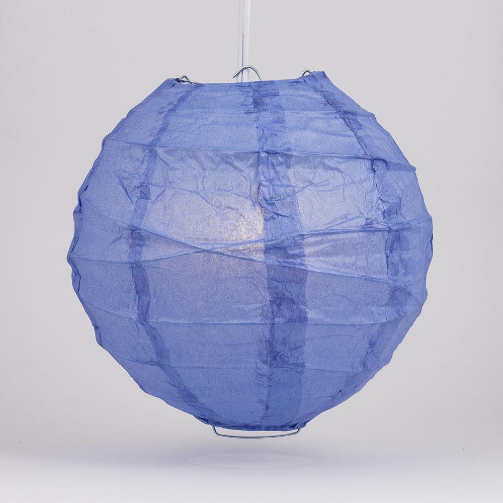 BLOWOUT BULK PACK (12) 16" Very Periwinkle / Astra Blue Round Paper Lantern, Crisscross Ribbing, Chinese Hanging Wedding & Party Decoration