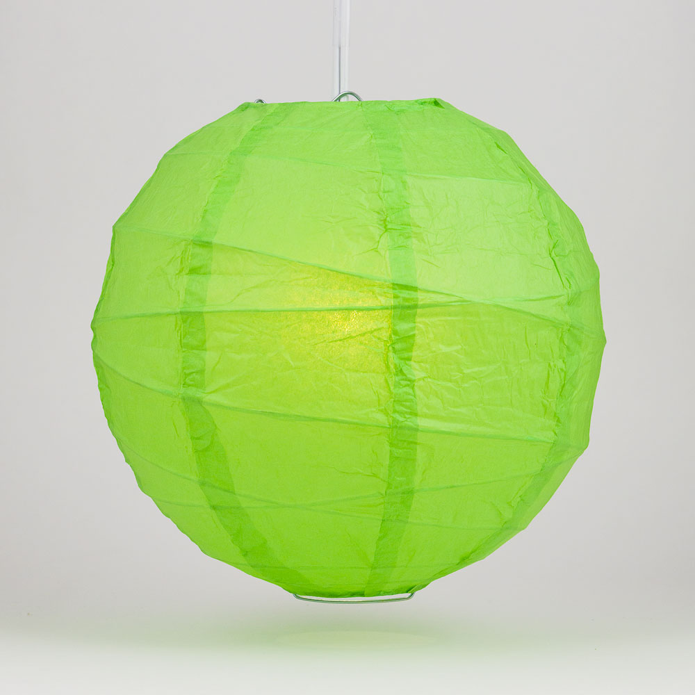 24" Grass Greenery Round Paper Lantern, Crisscross Ribbing, Chinese Hanging Wedding & Party Decoration - PaperLanternStore.com - Paper Lanterns, Decor, Party Lights & More