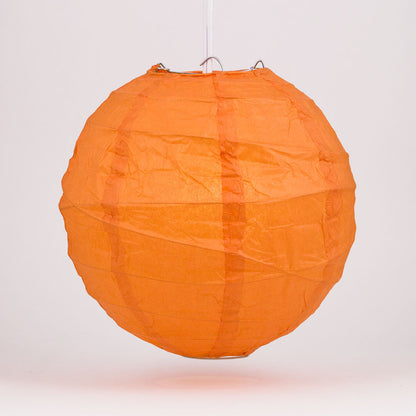 24" Persimmon Orange Round Paper Lantern, Crisscross Ribbing, Chinese Hanging Wedding & Party Decoration - PaperLanternStore.com - Paper Lanterns, Decor, Party Lights & More