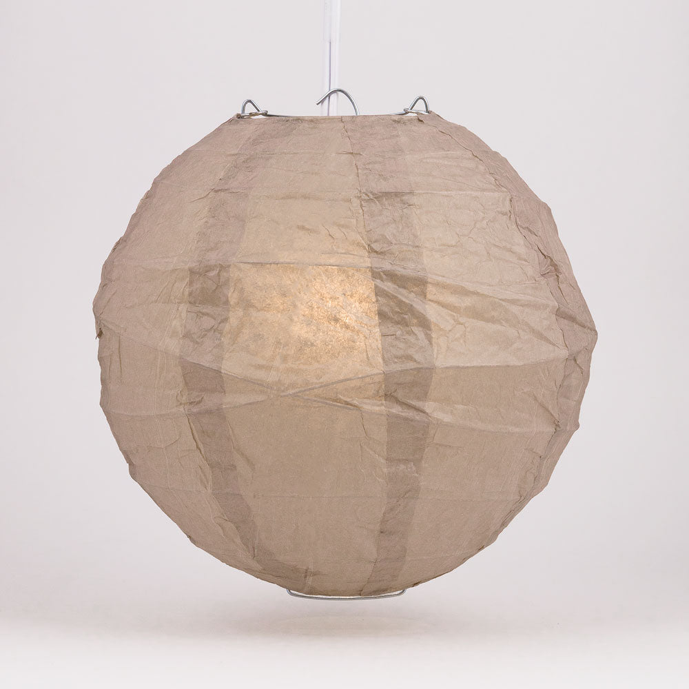 24" Dusty Sand Rose Round Paper Lantern, Crisscross Ribbing, Chinese Hanging Wedding & Party Decoration - PaperLanternStore.com - Paper Lanterns, Decor, Party Lights & More