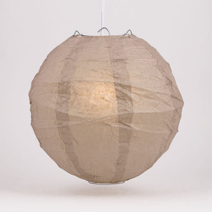 24" Dusty Sand Rose Round Paper Lantern, Crisscross Ribbing, Chinese Hanging Wedding & Party Decoration - PaperLanternStore.com - Paper Lanterns, Decor, Party Lights & More