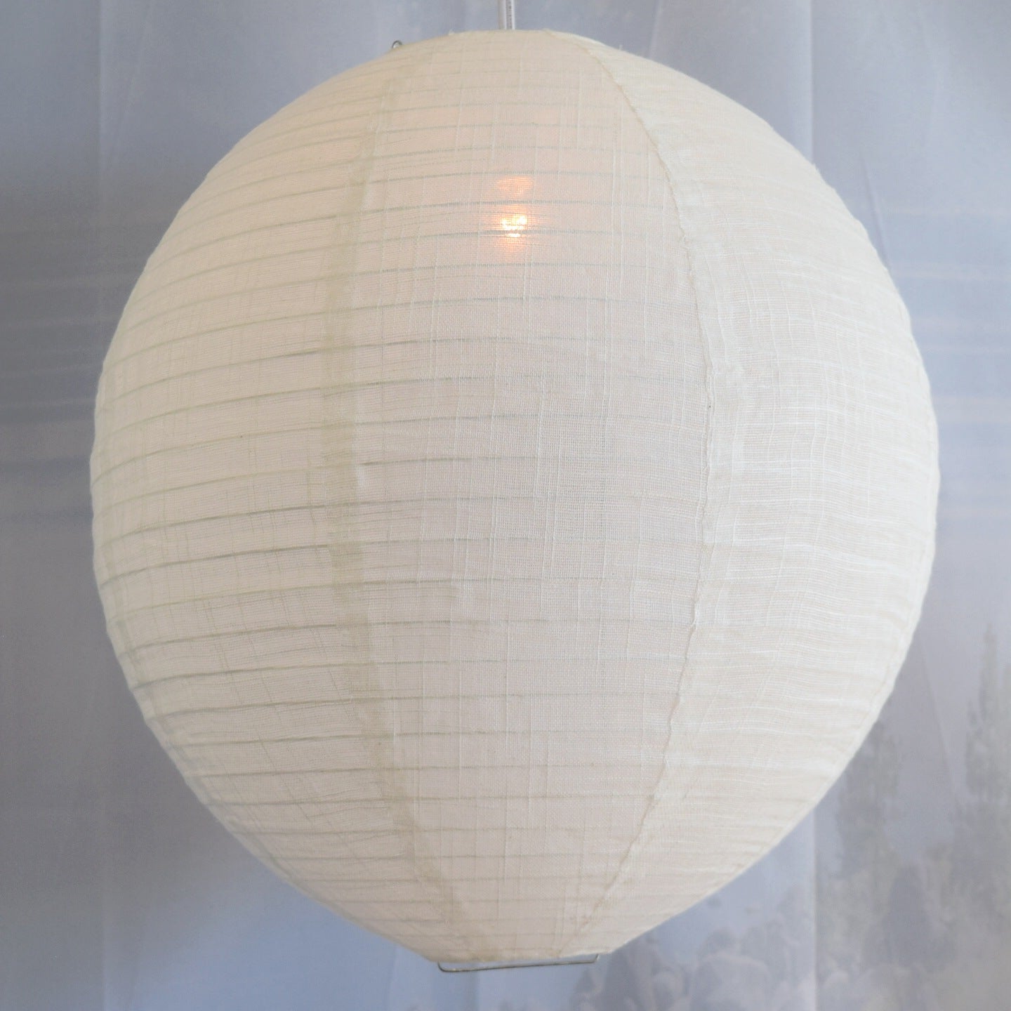 Kawaii Shaped Linen Fabric Lantern Lampshade, Handcrafted, Durable, White Beige (16"W x 20"H)