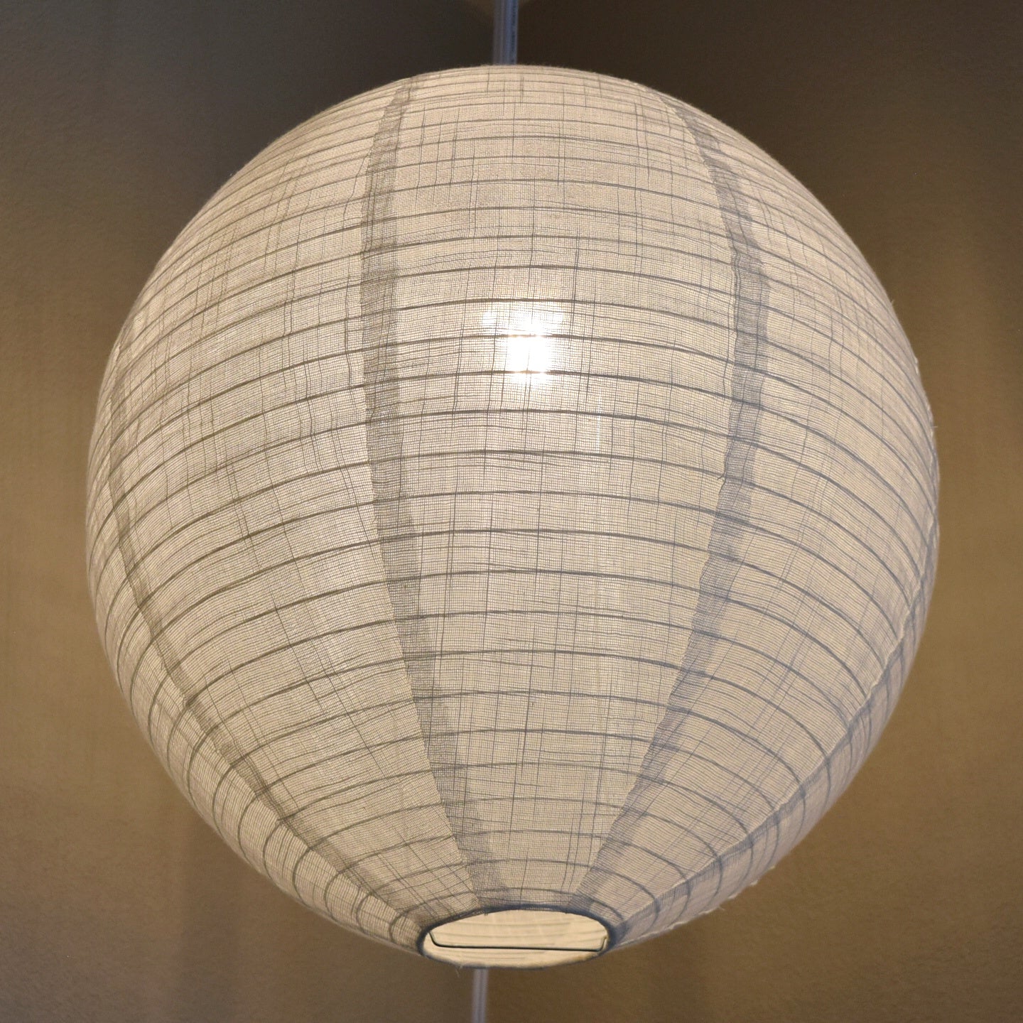 Kawaii Shaped Linen Fabric Lantern Lampshade, Handcrafted, Durable, White Beige (16"W x 20"H)