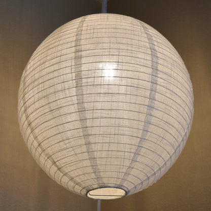 Kawaii Shaped Linen Fabric Lantern Lampshade, Handcrafted, Durable, White Beige (16"W x 20"H)