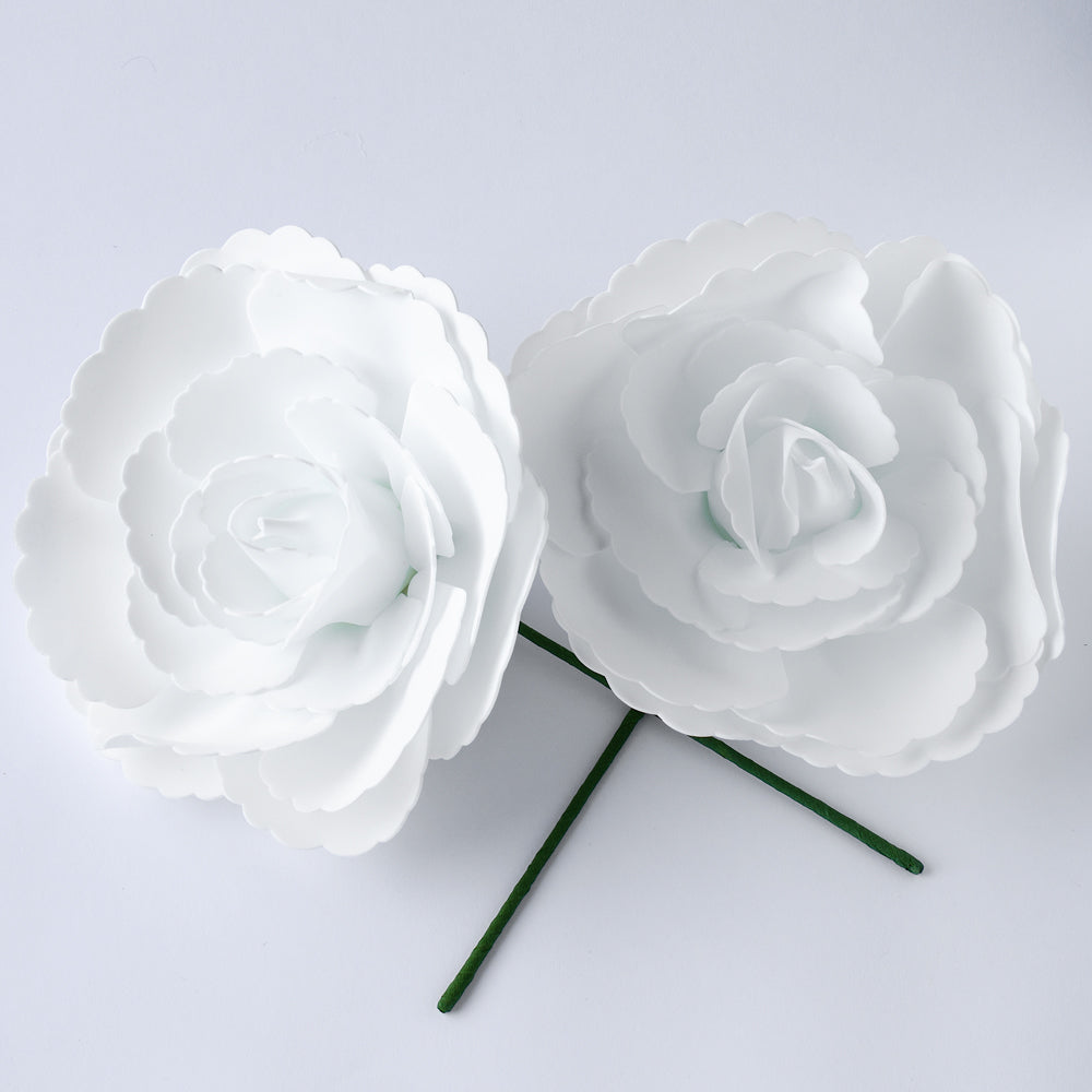 Large 12" White Tea Rose Foam Flower Backdrop Wall Decor, 3D Premade (2-PACK)  for Weddings, Photo Shoots, Birthday Parties and more - PaperLanternStore.com - Paper Lanterns, Decor, Party Lights & More