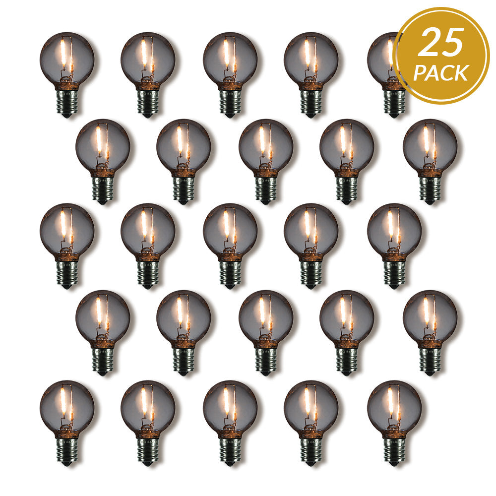 25-Pack LED Filament G40 Globe Shatterproof Light Bulb, Dimmable, 1W,  E17 Intermediate Base - PaperLanternStore.com - Paper Lanterns, Decor, Party Lights & More