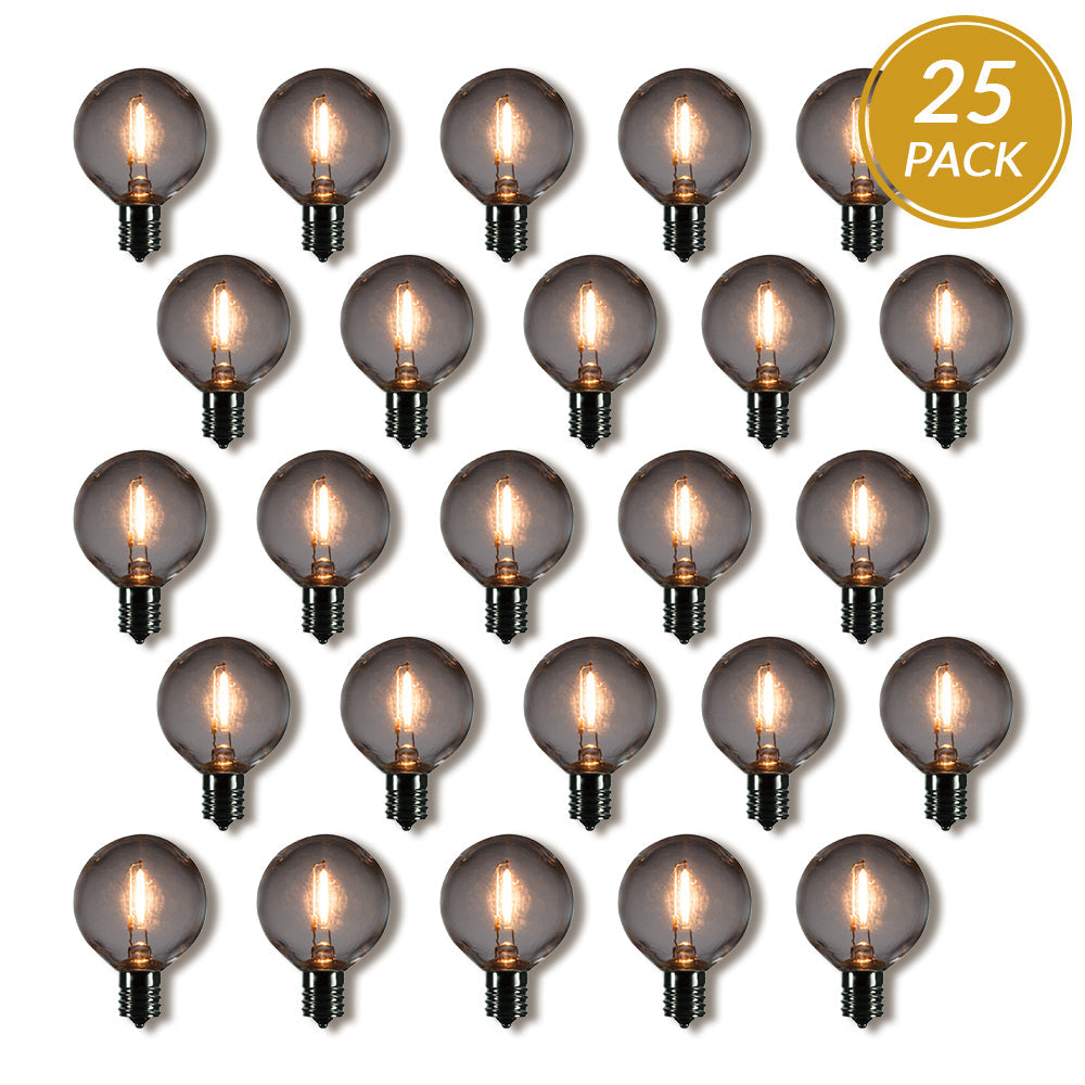 25-Pack LED Filament G50 Globe Shatterproof Light Bulb, Dimmable, 1W,  E17 Intermediate Base - PaperLanternStore.com - Paper Lanterns, Decor, Party Lights & More