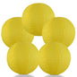 BULK PACK (5) 18" Yellow Shimmering Nylon Lantern, Even Ribbing, Durable, Hanging