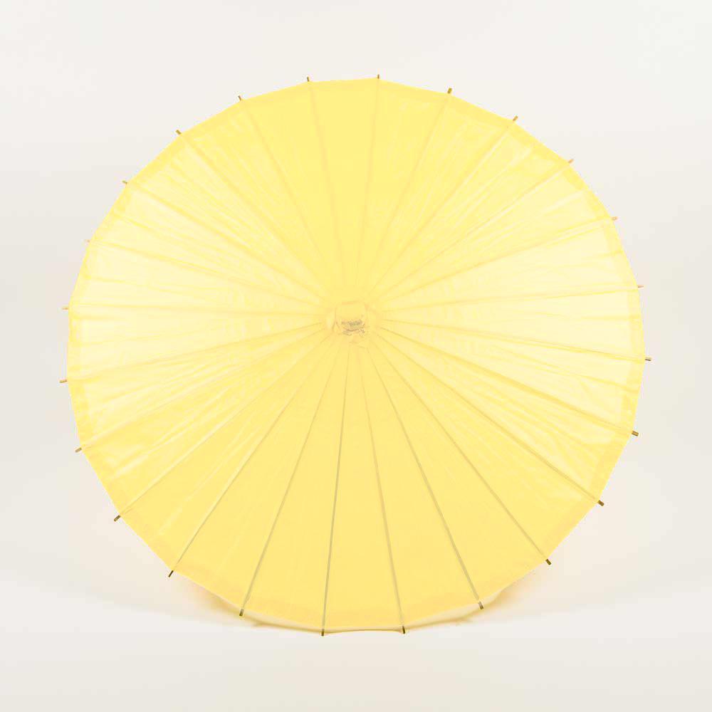 32" Lemon Yellow Chiffon Paper Parasol Umbrella - PaperLanternStore.com - Paper Lanterns, Decor, Party Lights & More