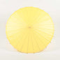 32" Lemon Yellow Chiffon Paper Parasol Umbrella with Elegant Handle