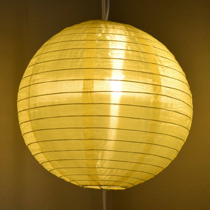BULK PACK (12) 18" Yellow Shimmering Nylon Lantern, Even Ribbing, Durable, Hanging