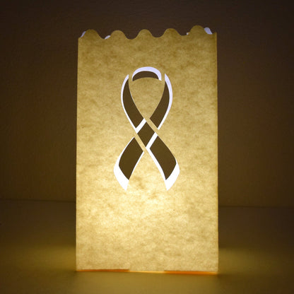 Yellow Breast Cancer Awareness Luminary Bags (Set of 10)