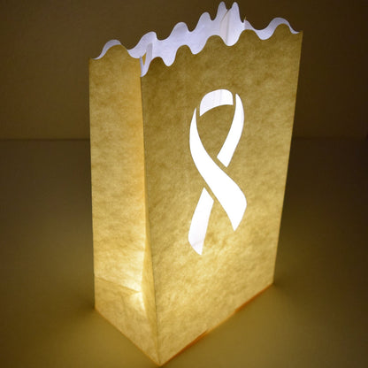 Yellow Breast Cancer Awareness Luminary Bags (Set of 10)