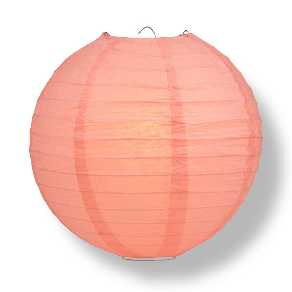 36" Roseate / Pink Coral Jumbo Round Paper Lantern, Even Ribbing, Chinese Hanging Wedding & Party Decoration - PaperLanternStore.com - Paper Lanterns, Decor, Party Lights & More