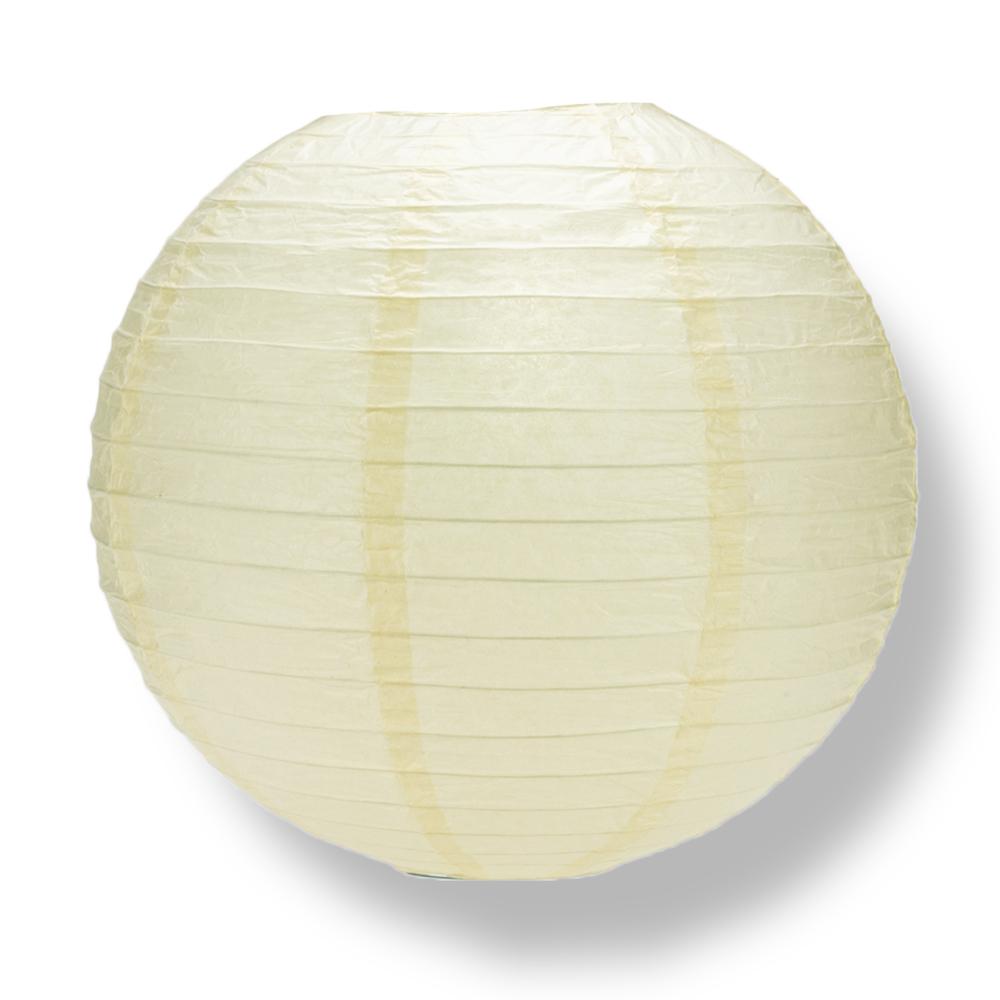 30" Ivory Jumbo Round Paper Lantern, Even Ribbing, Chinese Hanging Wedding & Party Decoration - PaperLanternStore.com - Paper Lanterns, Decor, Party Lights & More