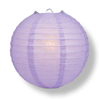 8" Assorted Colors Round Paper Lanterns, Even Ribbing (8-Pack)