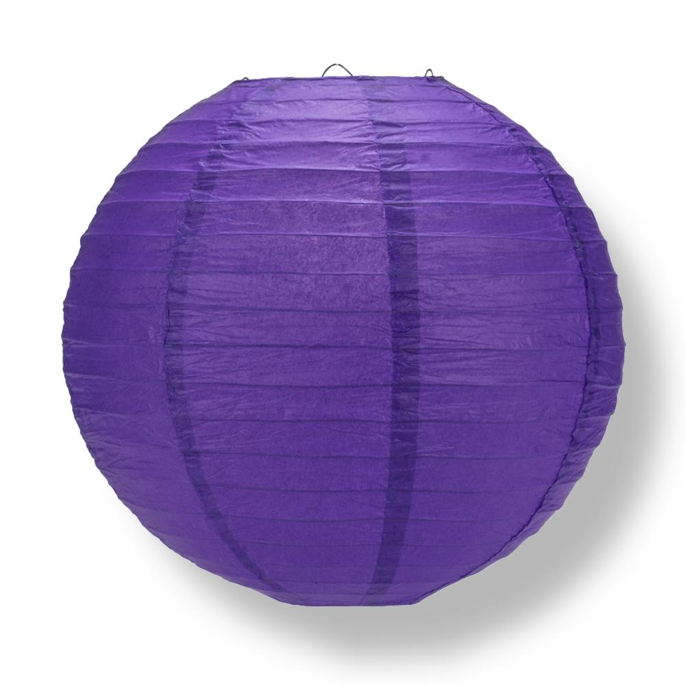 6" Plum Purple Round Paper Lantern, Even Ribbing, Chinese Hanging Wedding & Party Decoration - PaperLanternStore.com - Paper Lanterns, Decor, Party Lights & More