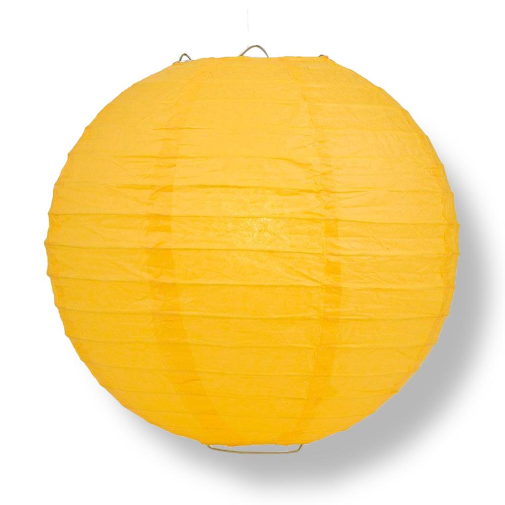 30" Yellow-Orange Jumbo Round Paper Lantern, Even Ribbing, Chinese Hanging Wedding & Party Decoration - PaperLanternStore.com - Paper Lanterns, Decor, Party Lights & More