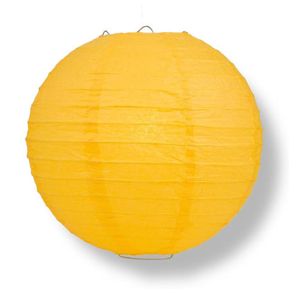 30" Yellow-Orange Jumbo Round Paper Lantern, Even Ribbing, Chinese Hanging Wedding & Party Decoration - PaperLanternStore.com - Paper Lanterns, Decor, Party Lights & More