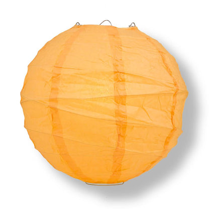 24" Papaya Round Paper Lantern, Crisscross Ribbing, Chinese Hanging Wedding & Party Decoration - PaperLanternStore.com - Paper Lanterns, Decor, Party Lights & More