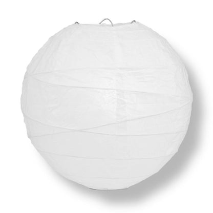 30" White Jumbo Round Paper Lantern, Crisscross Ribbing, Chinese Hanging Wedding & Party Decoration - PaperLanternStore.com - Paper Lanterns, Decor, Party Lights & More