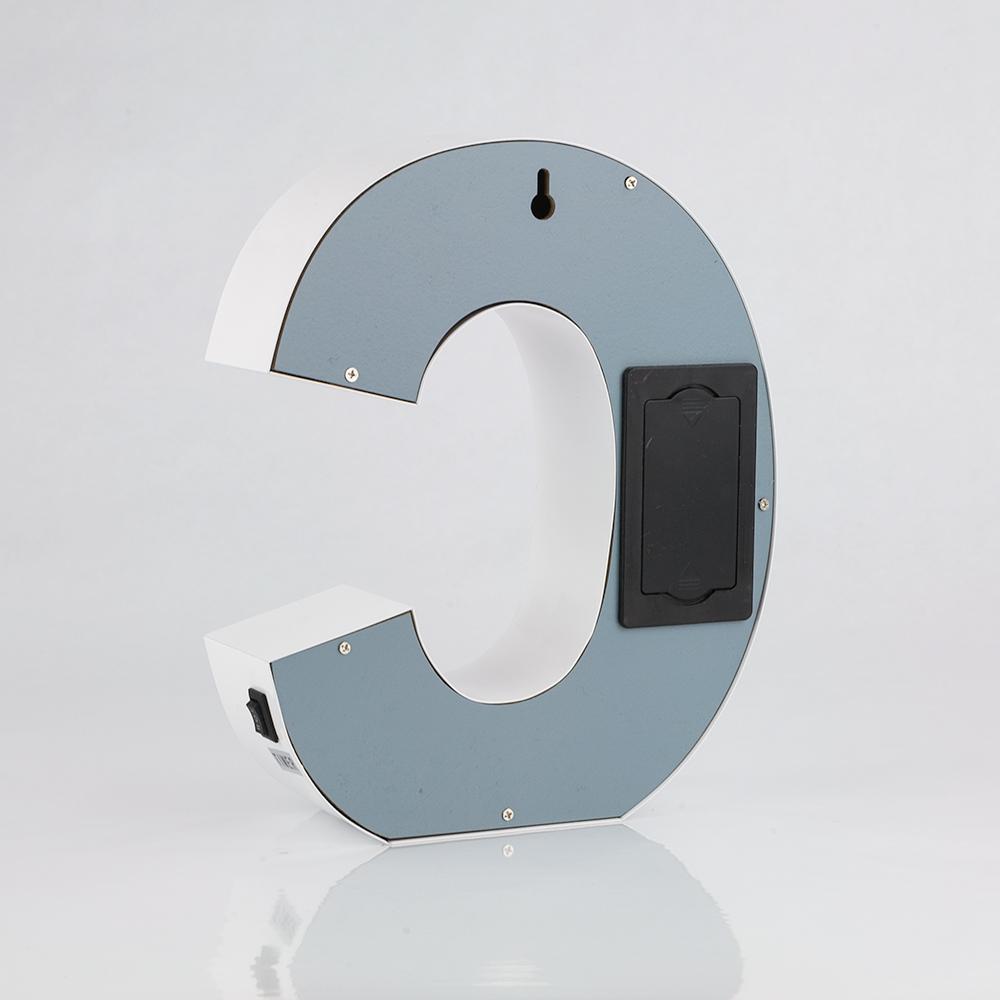 White Marquee Light Letter 'C' LED Metal Sign (8 Inch, Battery Operated w/ Timer) - PaperLanternStore.com - Paper Lanterns, Decor, Party Lights & More