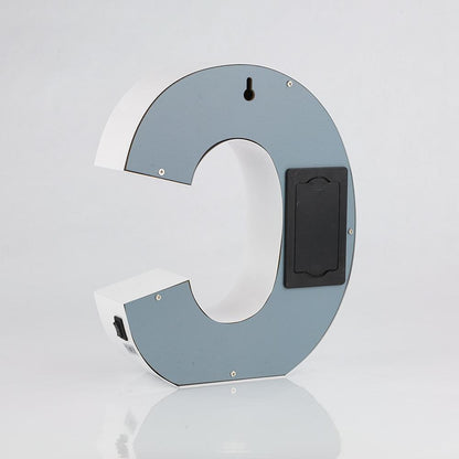 White Marquee Light Letter 'C' LED Metal Sign (8 Inch, Battery Operated w/ Timer) - PaperLanternStore.com - Paper Lanterns, Decor, Party Lights & More