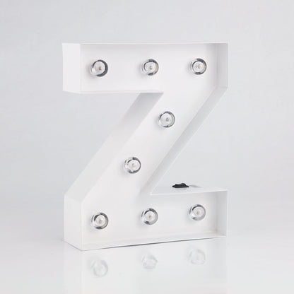 White Marquee Light Letter 'Z' LED Metal Sign (8 Inch, Battery Operated w/ Timer) - PaperLanternStore.com - Paper Lanterns, Decor, Party Lights & More