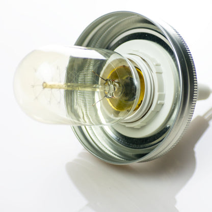 Fantado Regular Mouth Mason Jar Pendant Light Cord Kit Lid (Silver, Lid Only) - PaperLanternStore.com - Paper Lanterns, Decor, Party Lights & More