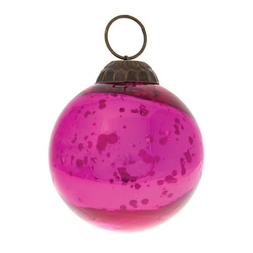 3-PACK | 2.5" Fuchsia Ava Mercury Glass Ball Ornament Christmas Holiday Decoration