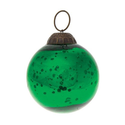 3-PACK | 2.5" Green Ava Mercury Glass Ball Ornament Christmas Holiday Decoration