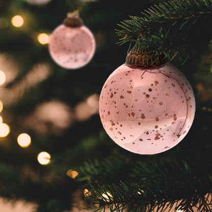 2" Rose Gold Ava Mercury Glass Ball Ornament Christmas Holiday Decoration - PaperLanternStore.com - Paper Lanterns, Decor, Party Lights & More